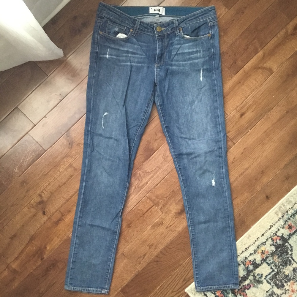 PAIGE Los Angeles Distressed Straight Jeans